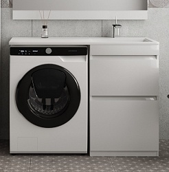 Style Line Мебель для ванной Даллас 115 Люкс R, белая PLUS – фотография-6